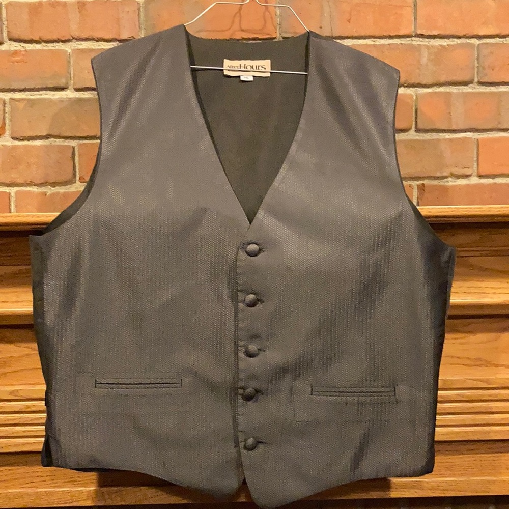 EUC After Hours black satin 5 button vest
